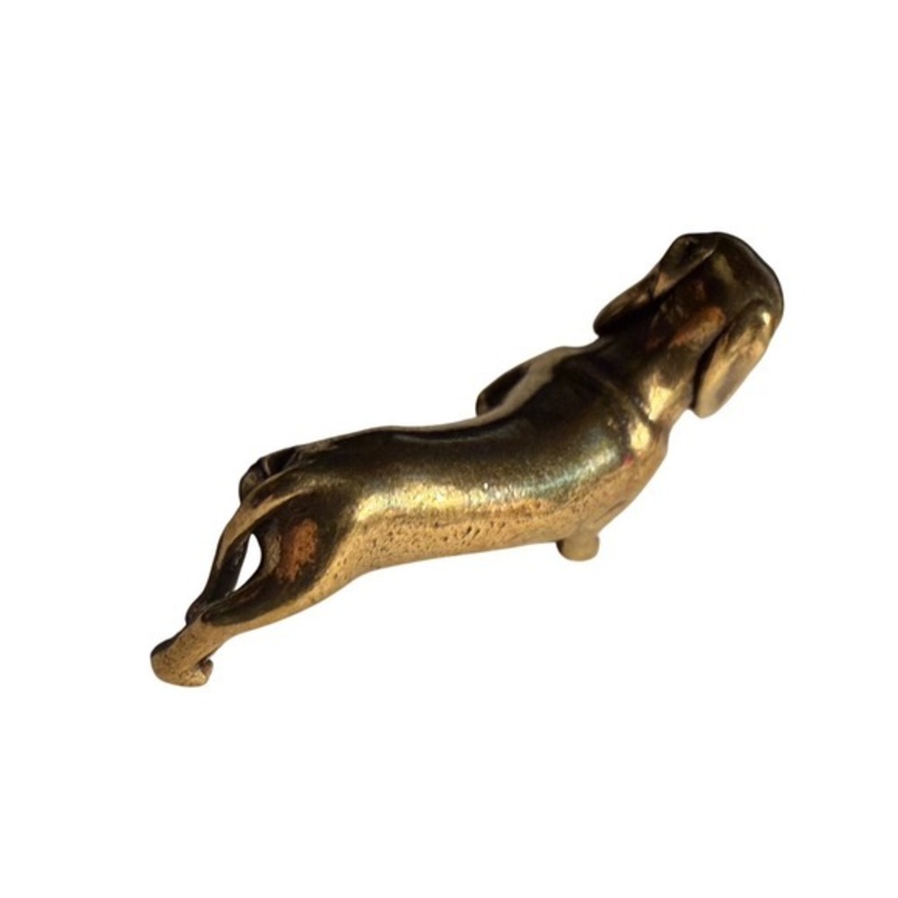 Solid‎ Brass Dachshund Dog Figurine Miniature Statue Collectible Animal Decor - Picture 6 of 7